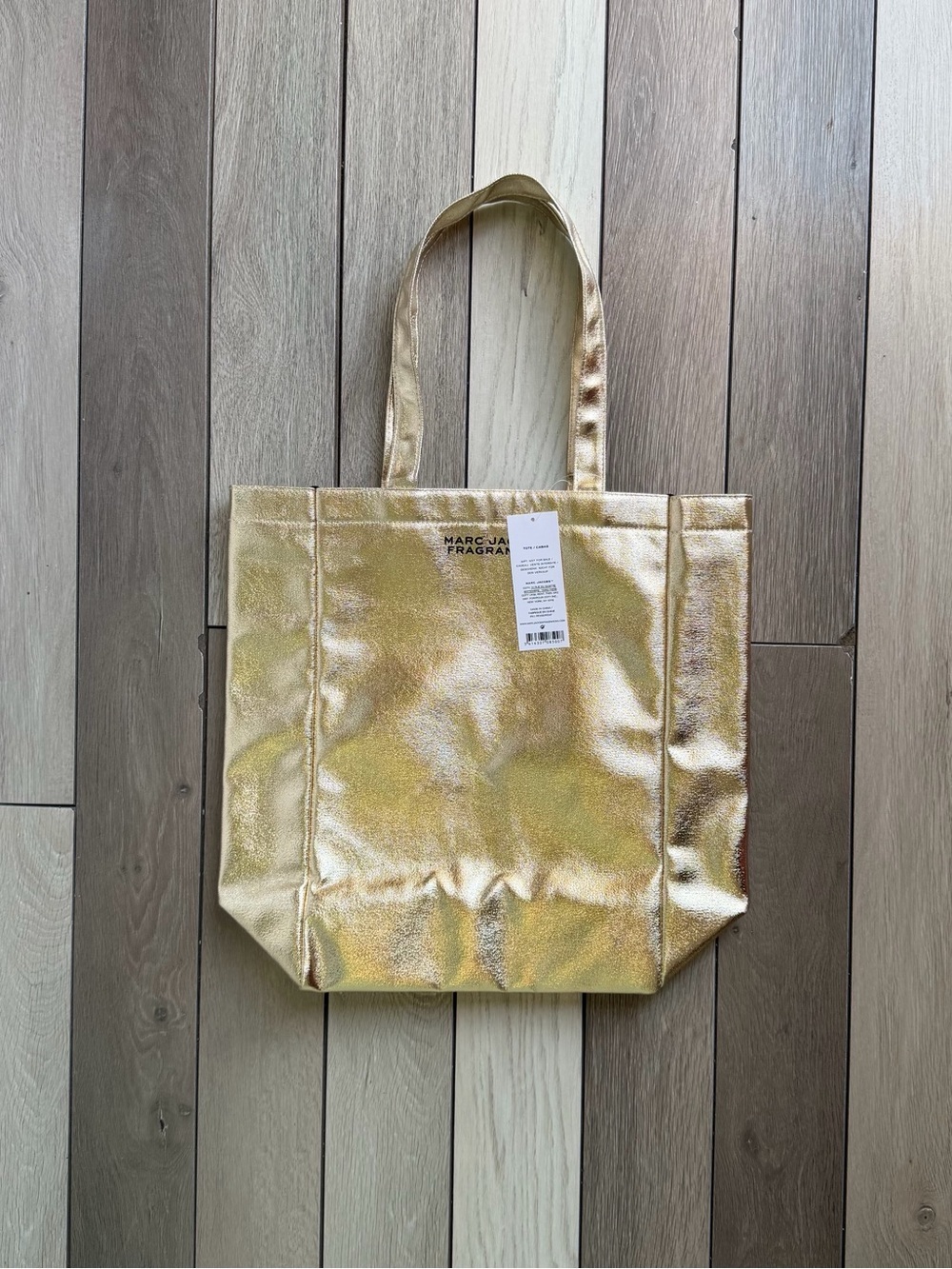 Marc Jacobs Fragrances Gold Metallic Tote Bag